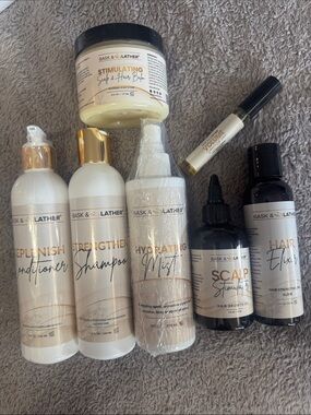 New Bask&Lather 7 Pieces Ultimate Healthy Hair Care Bundle